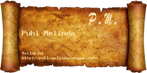 Puhl Melinda névjegykártya